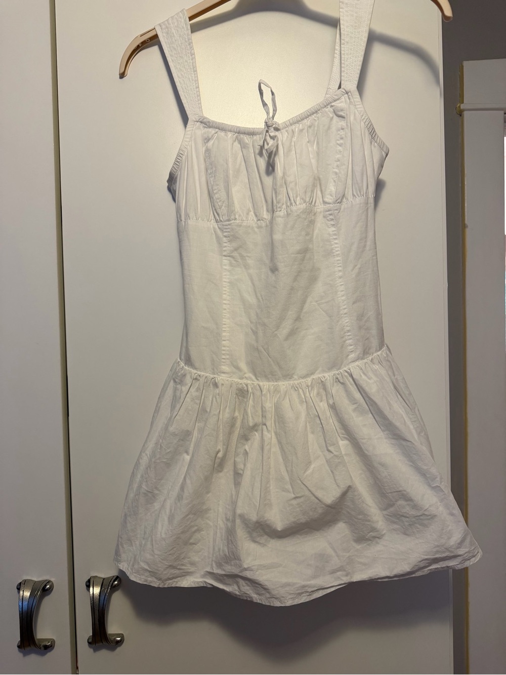 Sunday Best White Cotton Sundress with Tie Front